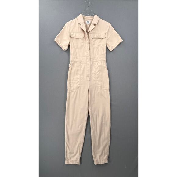 URBAN OUTFITTERS BDG Liz Short Sleeve Coverall Jumpsuit Womens Small Cream - Picture 6 of 16